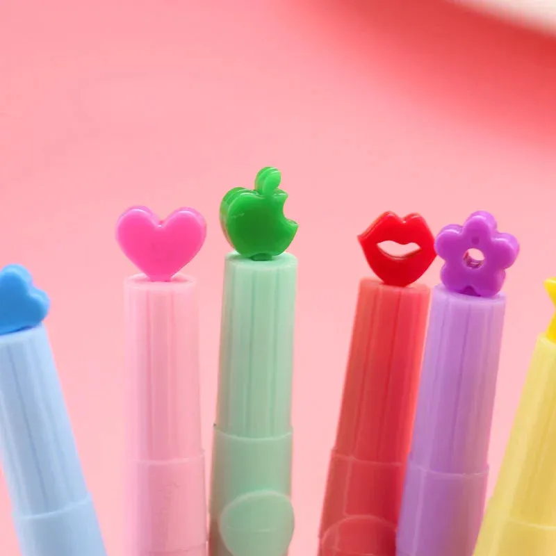 6 Pieces Candy Colour Highlighters Set Creative Fluorescent Pens