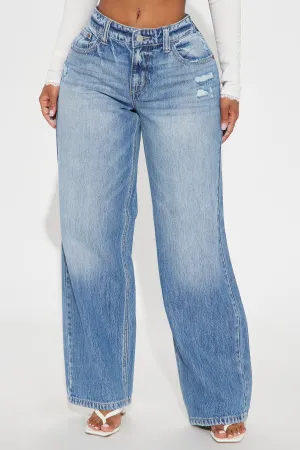 Adya Non Stretch Straight Leg Jeans - Medium Wash