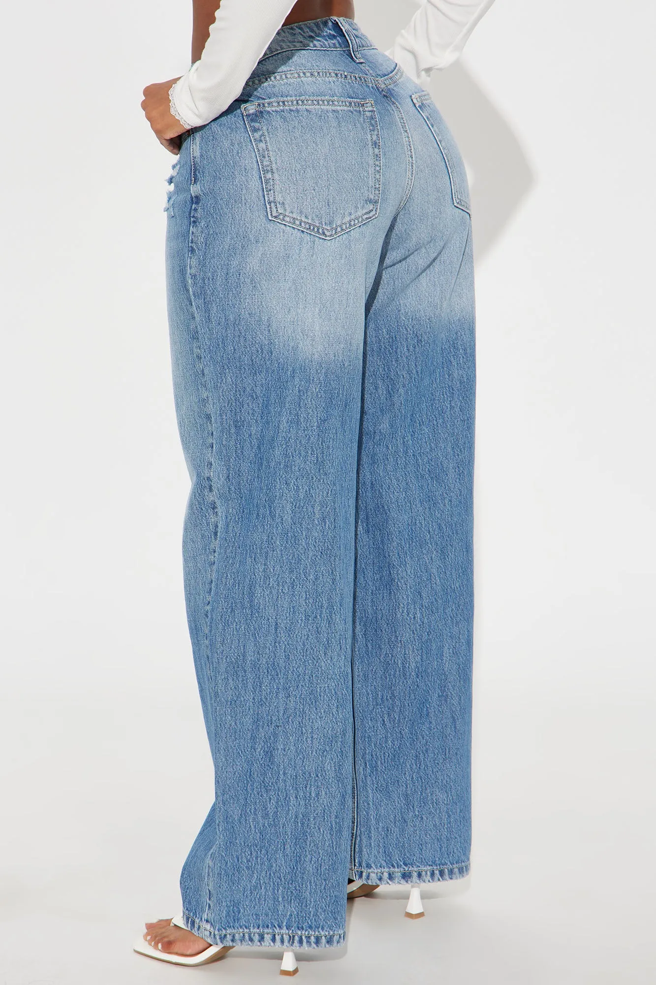 Adya Non Stretch Straight Leg Jeans - Medium Wash