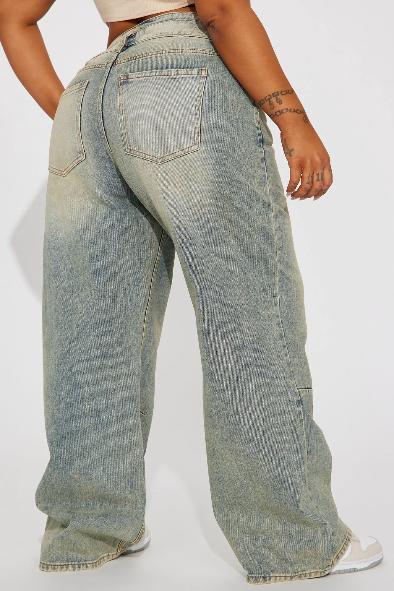 Artesia Tinted Baggy Non Stretch Jeans - Light Wash