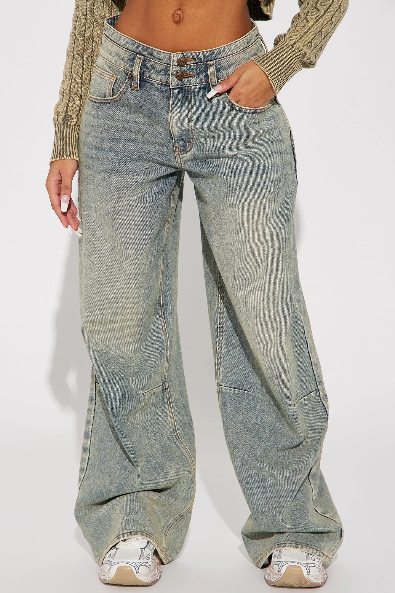 Artesia Tinted Baggy Non Stretch Jeans - Light Wash
