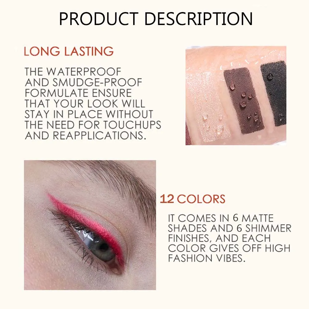 evpct 12 Colors Matte Eyeliner Pencils Pens Set with a Sharpener,Bright Light Blue Red Purple Green Black Colored Colorful Eyeliner Pencils Sets, Pearl Metallic Glitter Eyeliner Pencil Kit(Set02)