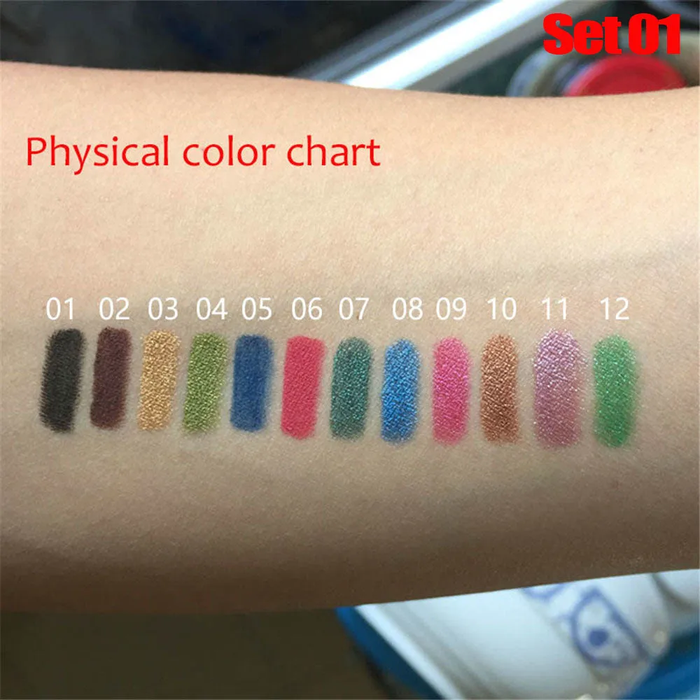 evpct 12Pcs Matte Eyeliner Pencils Pens Set with a Sharpener,Bright Light Blue Red Purple Green Black Colored Colors Colorful Eyeliner Pencils Sets, Pearl Metallic Glitter Eyeliner Pencil Kit(Set01)