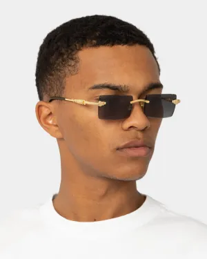 James Oro Black Tint Serpent Authentic Sunglasses Black
