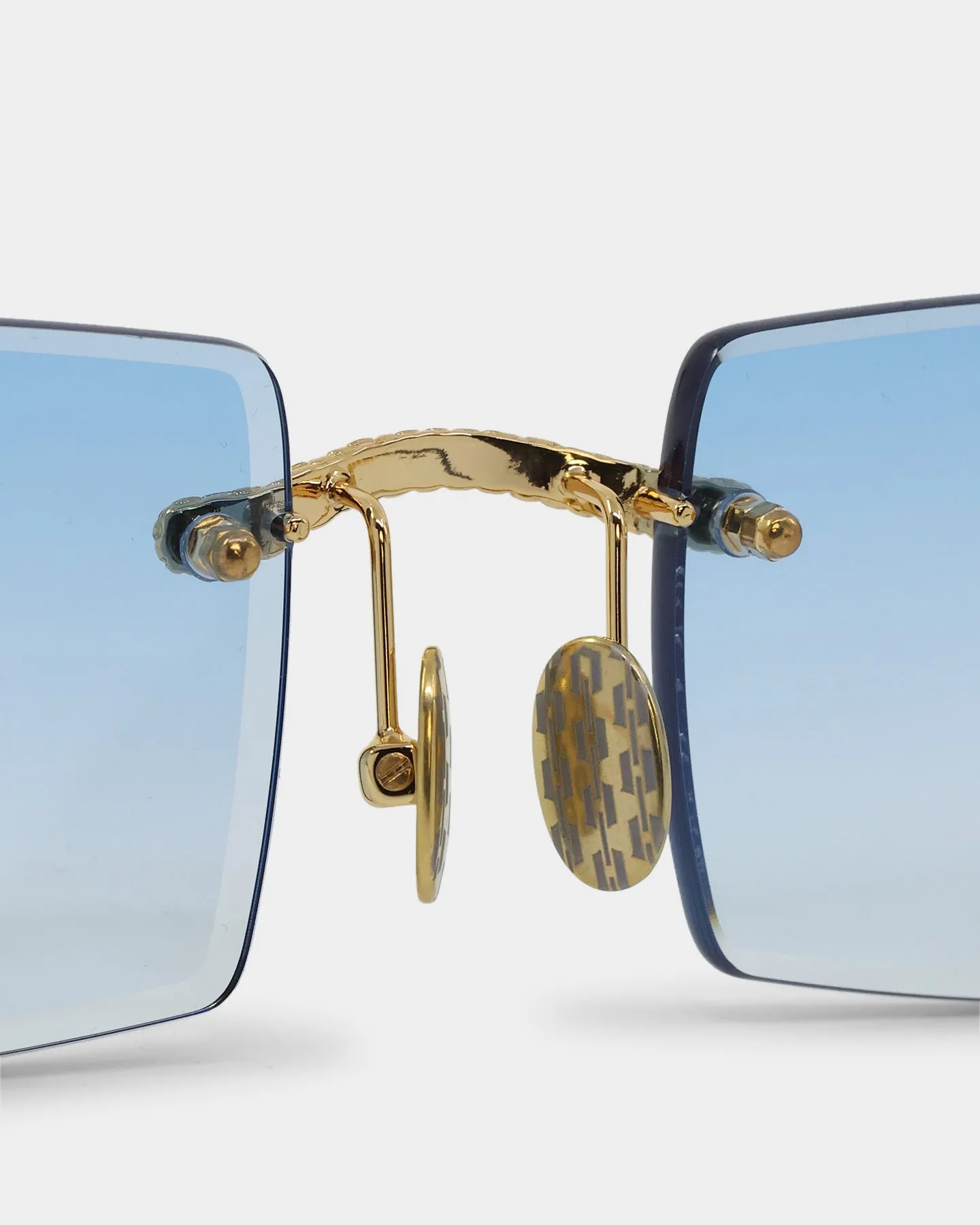 James Oro Blue Tint Serpent Authentic Sunglasses Gold/Blue