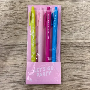Let's Go Party Jotter Pens Set of 4