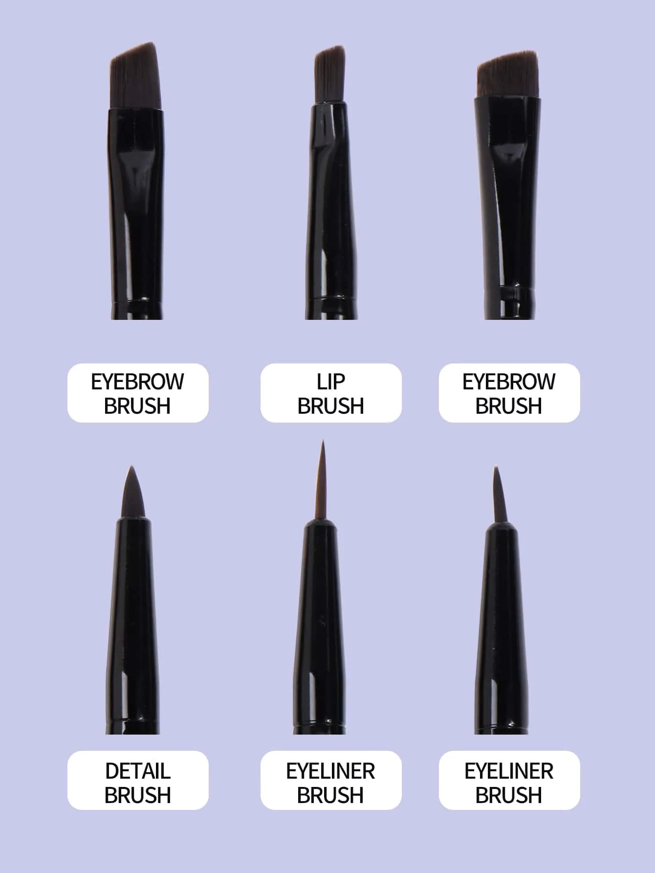 MAANGE 6pcs Professional Facial Brush Set,Eyeliner Brush,Eyebrow Brush,Detail Brush,Lip Brush,Makeup Tools With Soft Fiber For Easy Carrying,Brush For Travel