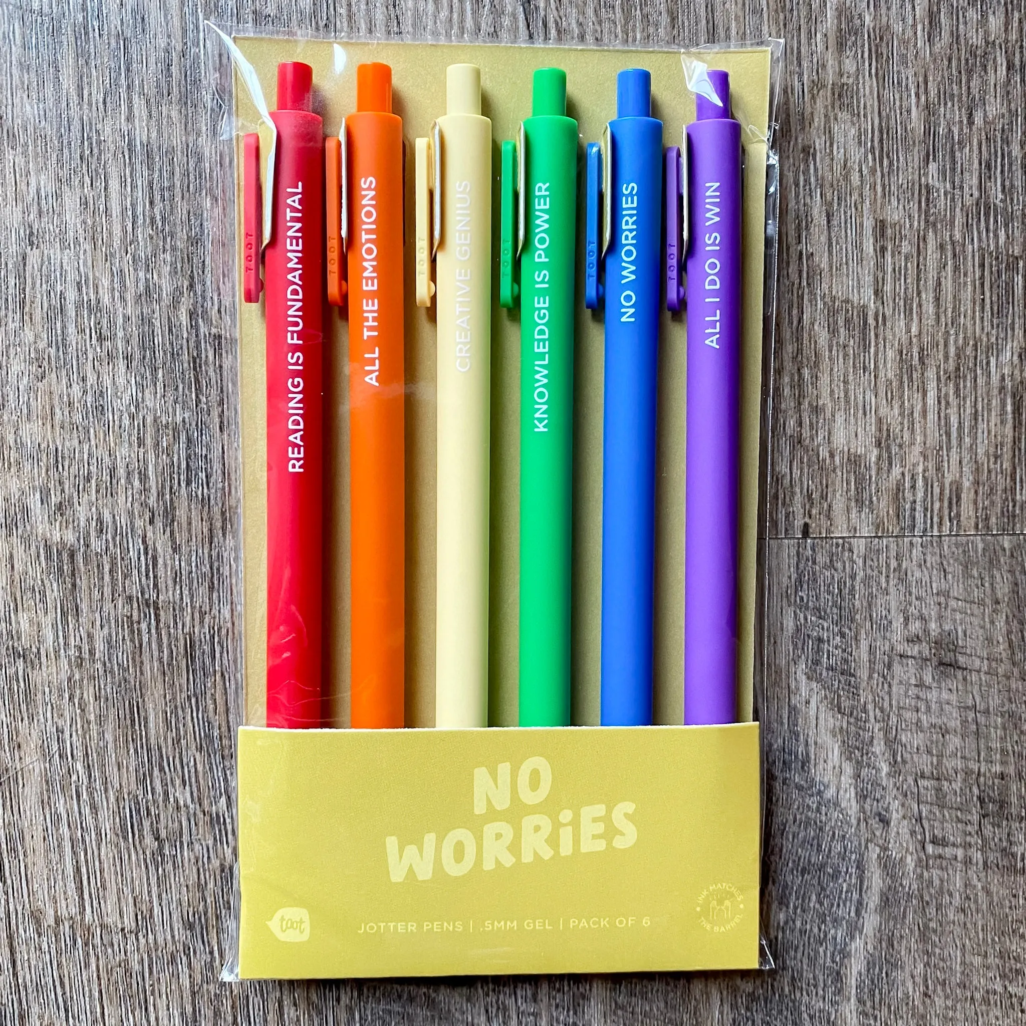 No Worries Jotter Pens Set of 6