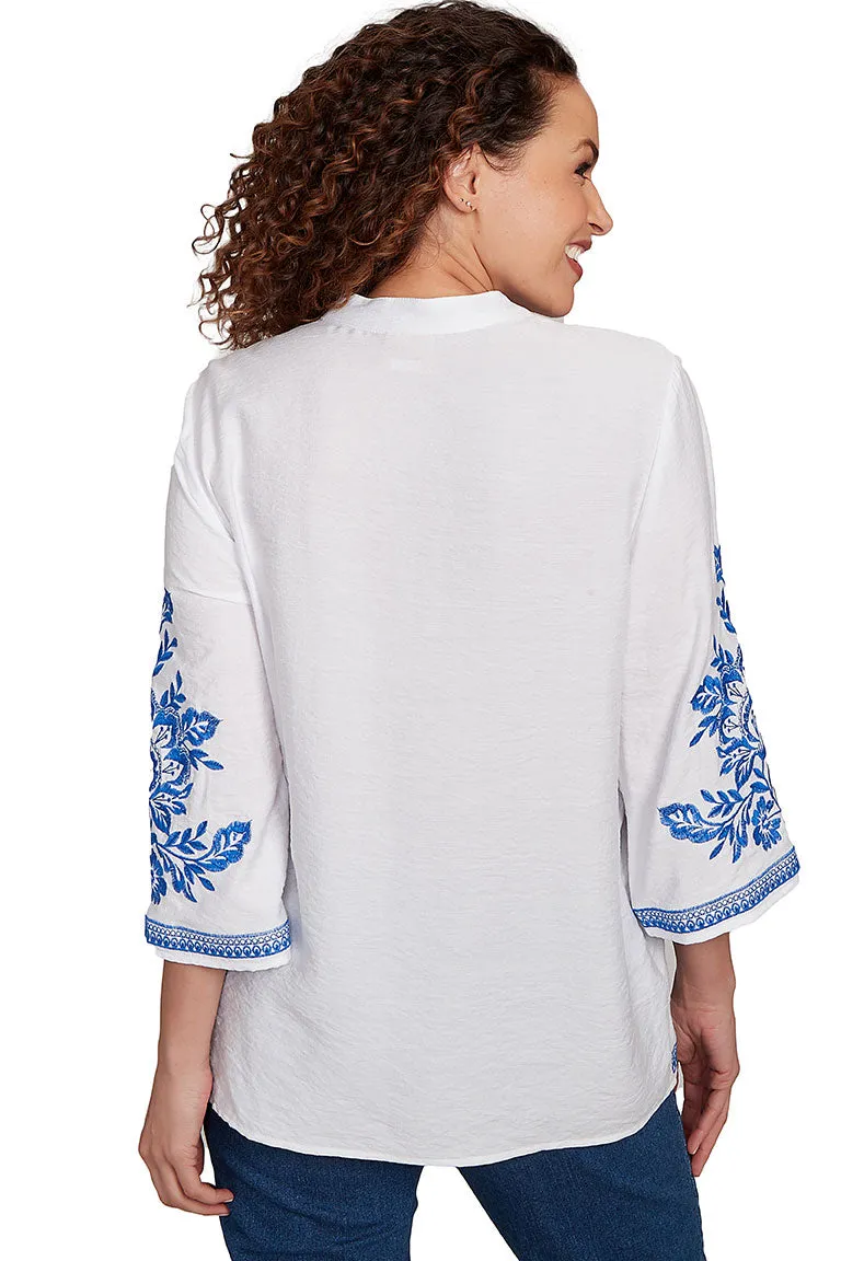 Tinted Tides Damask Bordered Shirt
