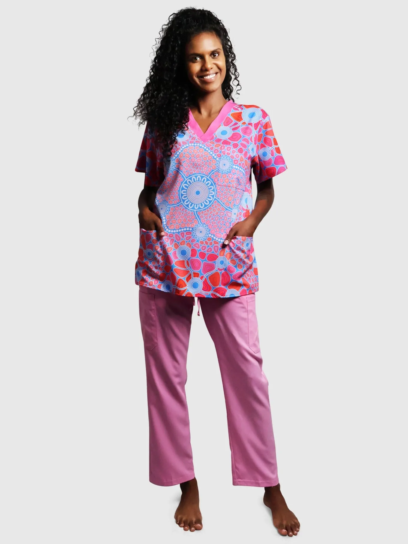 Warranggal Warruwi (Strong Pathway) - NAIDOC 2025 Unisex Three-Pocket Scrub Top